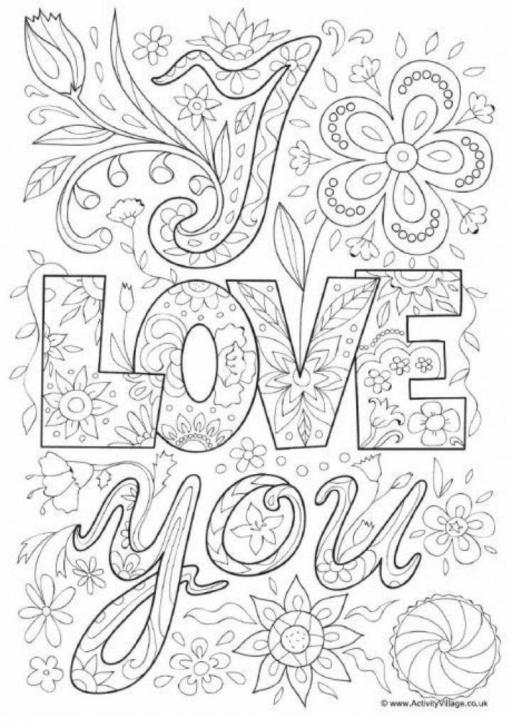 I Love You Coloring Pages For Adults
