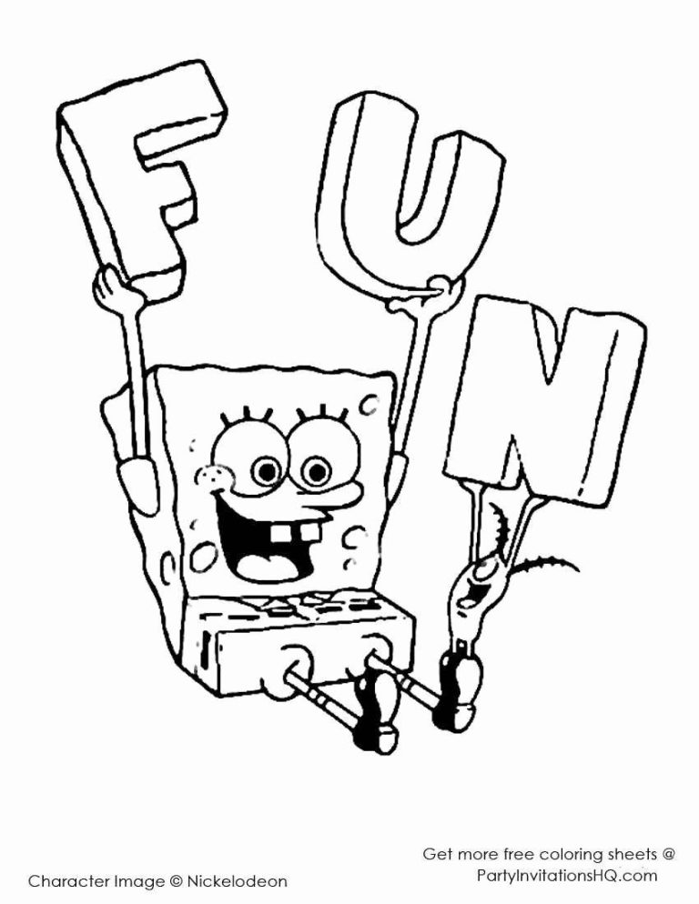 Spongebob Coloring Pages Nickelodeon
