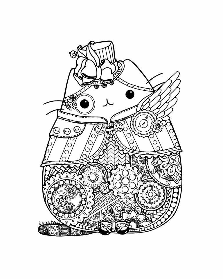 Pusheen Colouring Pages Hard
