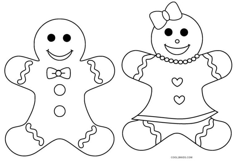 Cute Gingerbread Man Coloring Page