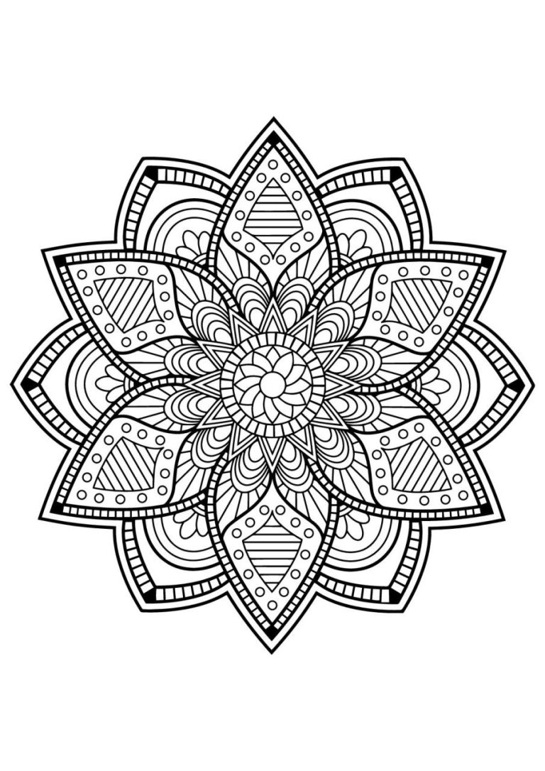 Printable Mandala Complex Coloring Pages