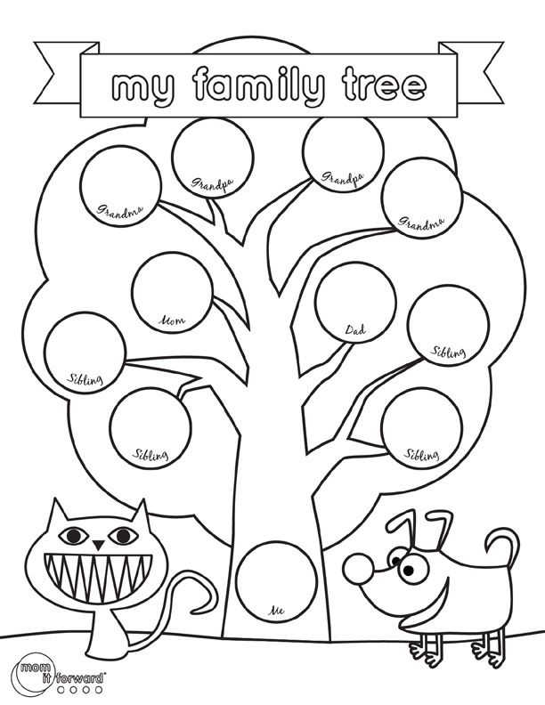 Family Tree My Family Worksheet For Kindergarten