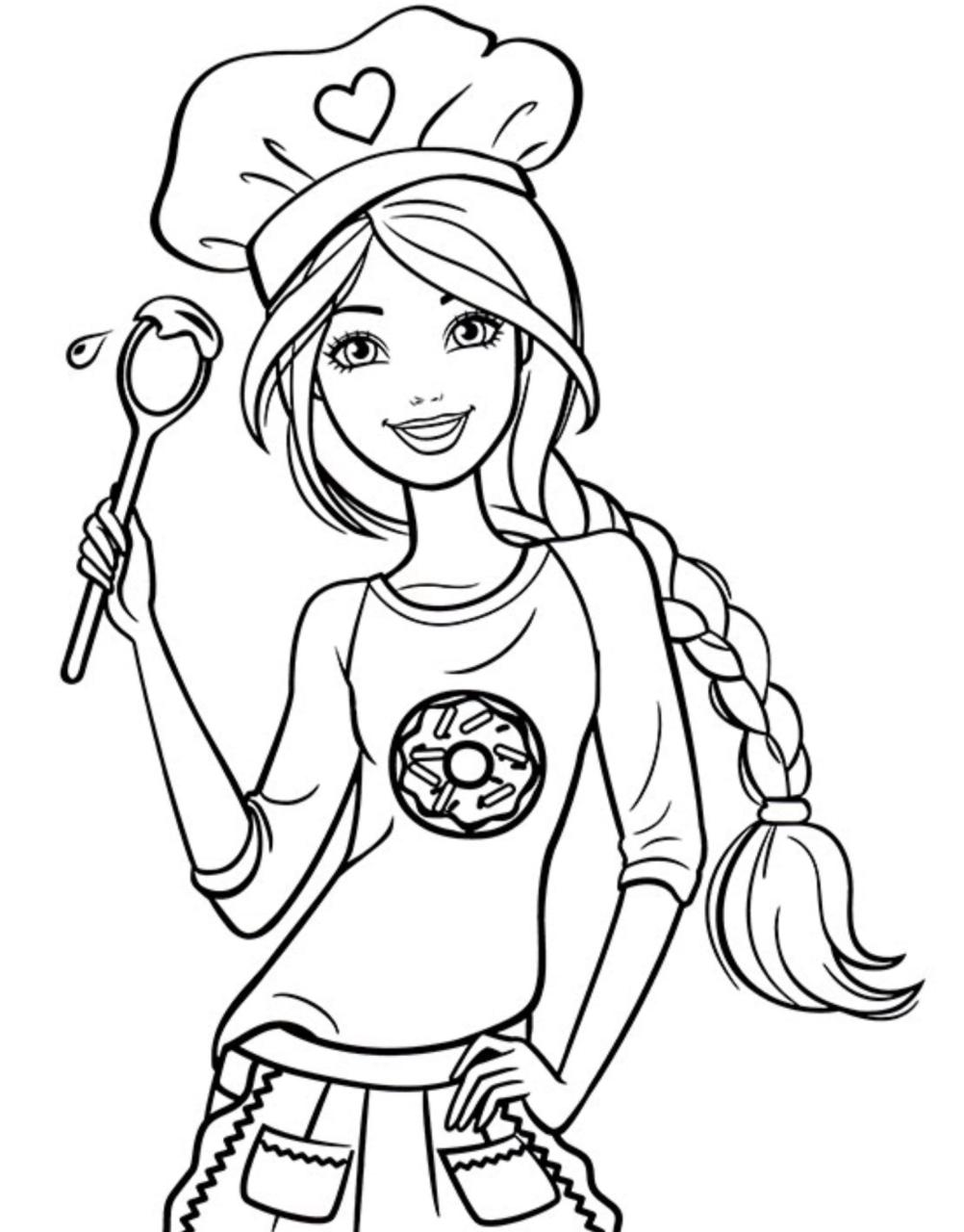 Barbie Coloring Pages Easy