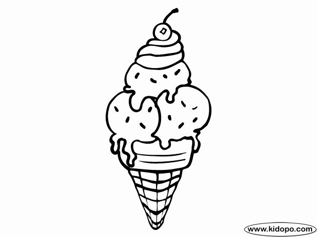 Ice Cream Cone Coloring Page Free