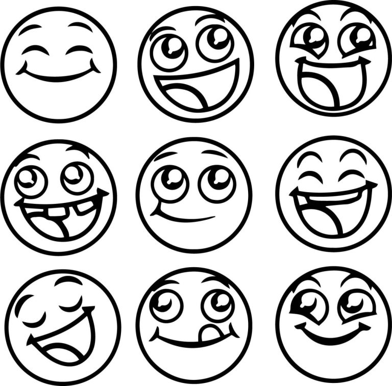 Emoji Coloring Pages Happy