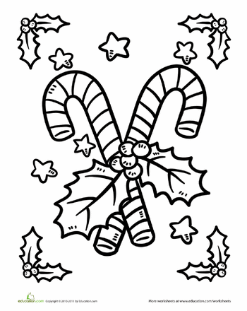 Printable Candy Cane Coloring Pages