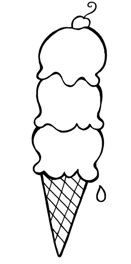 Ice Cream Cone Coloring Page Printable