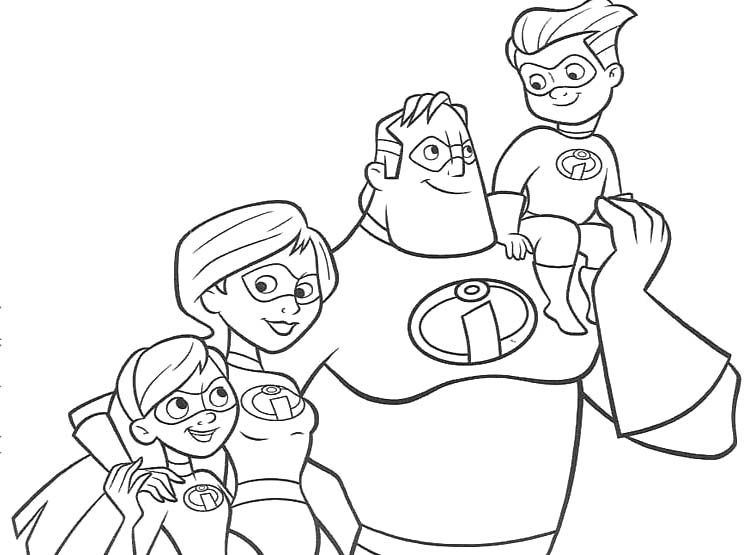 Family Incredibles Coloring Pages