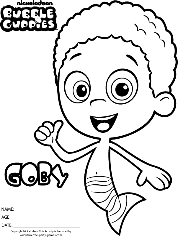 Bubble Guppies Coloring Pages Printable