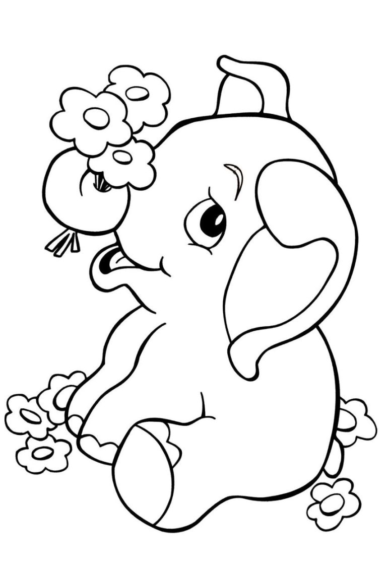 Elephant Colouring Pages Printable