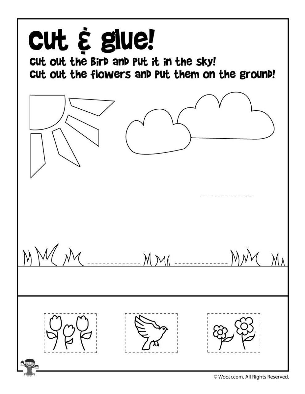 Kindergarten Letter K Cut And Paste Worksheets