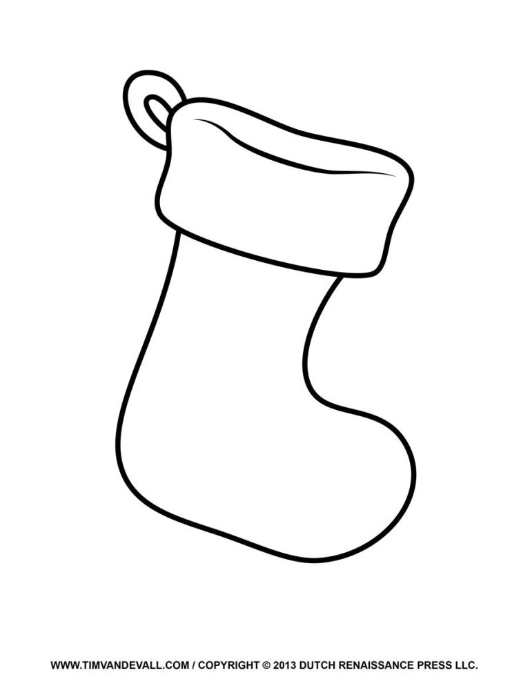 Cute Stocking Coloring Page