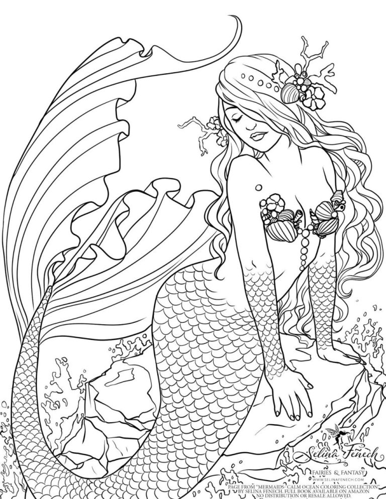 Free Printable Mermaid Coloring Pages For Adults