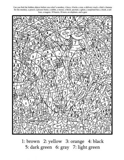 Difficult Color By Number Coloring Pages For Adults
