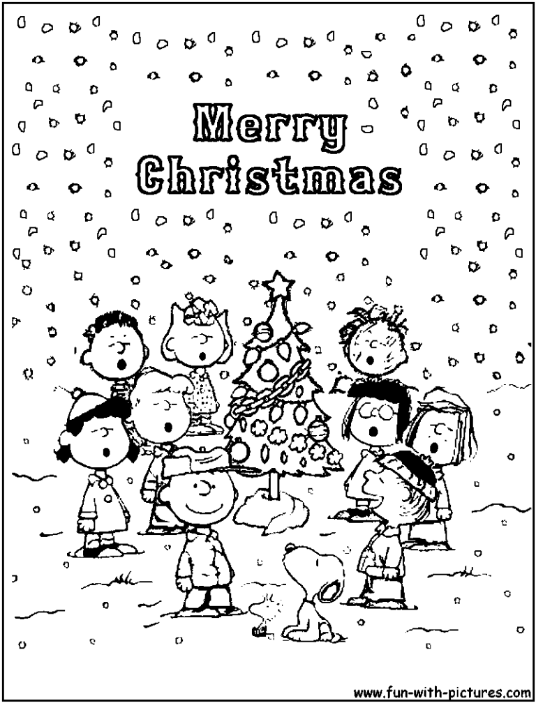 Snoopy Coloring Pages Christmas