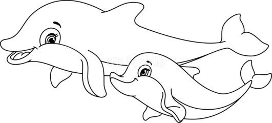 Dolphin Coloring Pages Cute