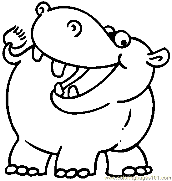 Hippo Coloring Pages Free
