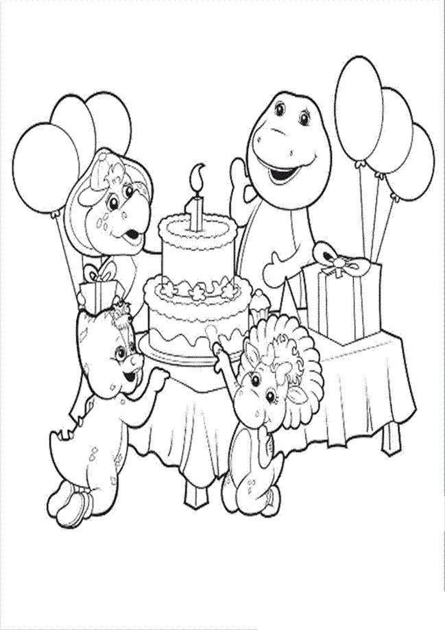 Christmas Barney Coloring Pages