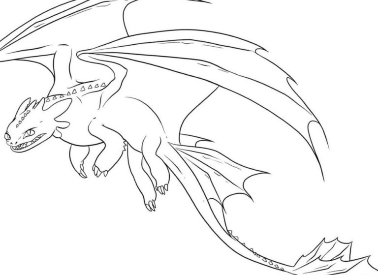 Easy Toothless Coloring Pages