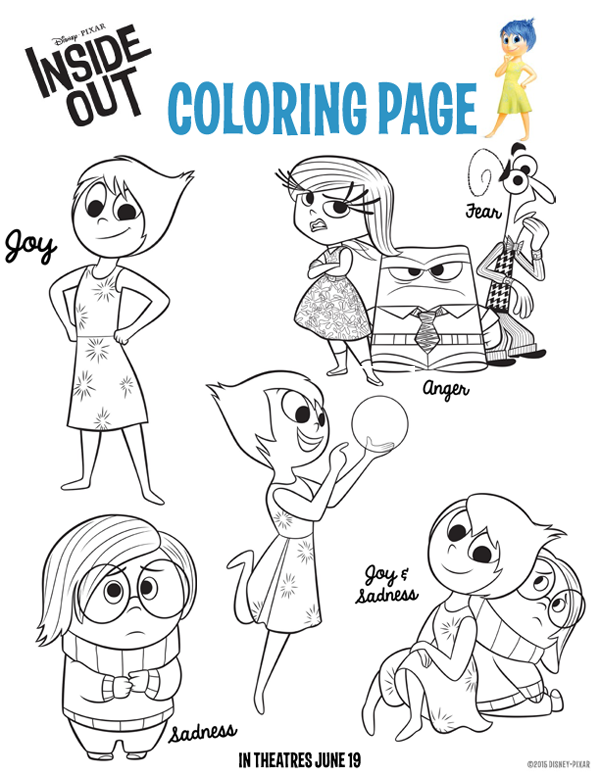 Inside Out Coloring Pages Free