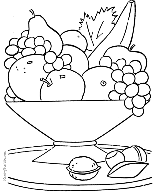 Fruit Coloring Pages Food