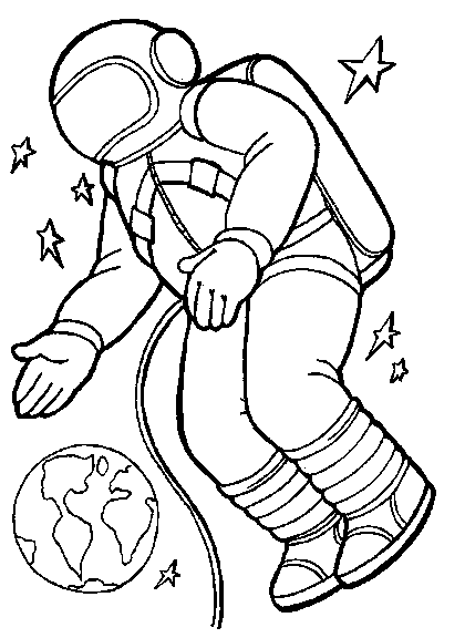 Simple Astronaut Coloring Pages