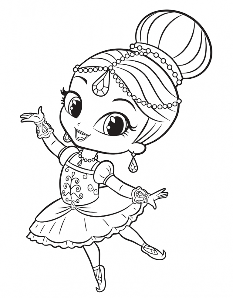 Shimmer And Shine Colouring Pages Free