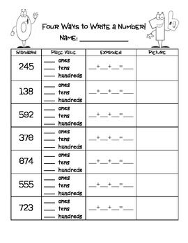 Standard And Expanded Form Worksheets 2nd Grade