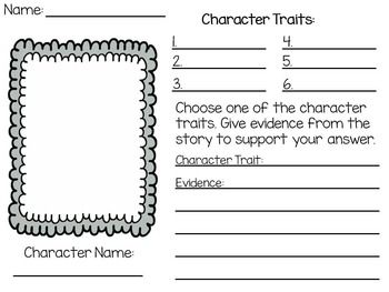 Identifying Character Traits Worksheet Free