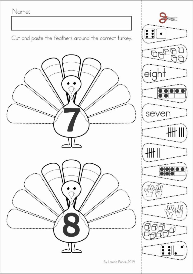 Thanksgiving Themed Worksheets For Kindergarten