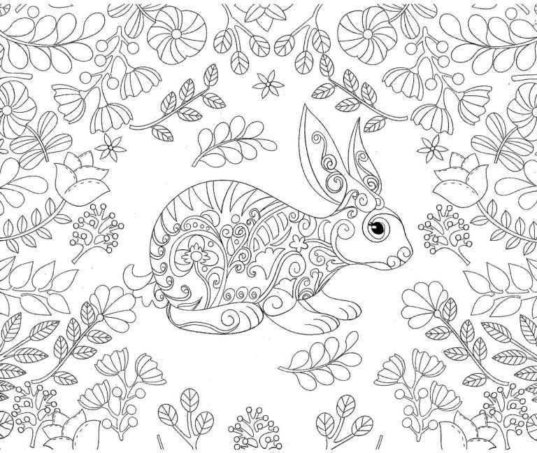 Rabbit Coloring Pages For Adults