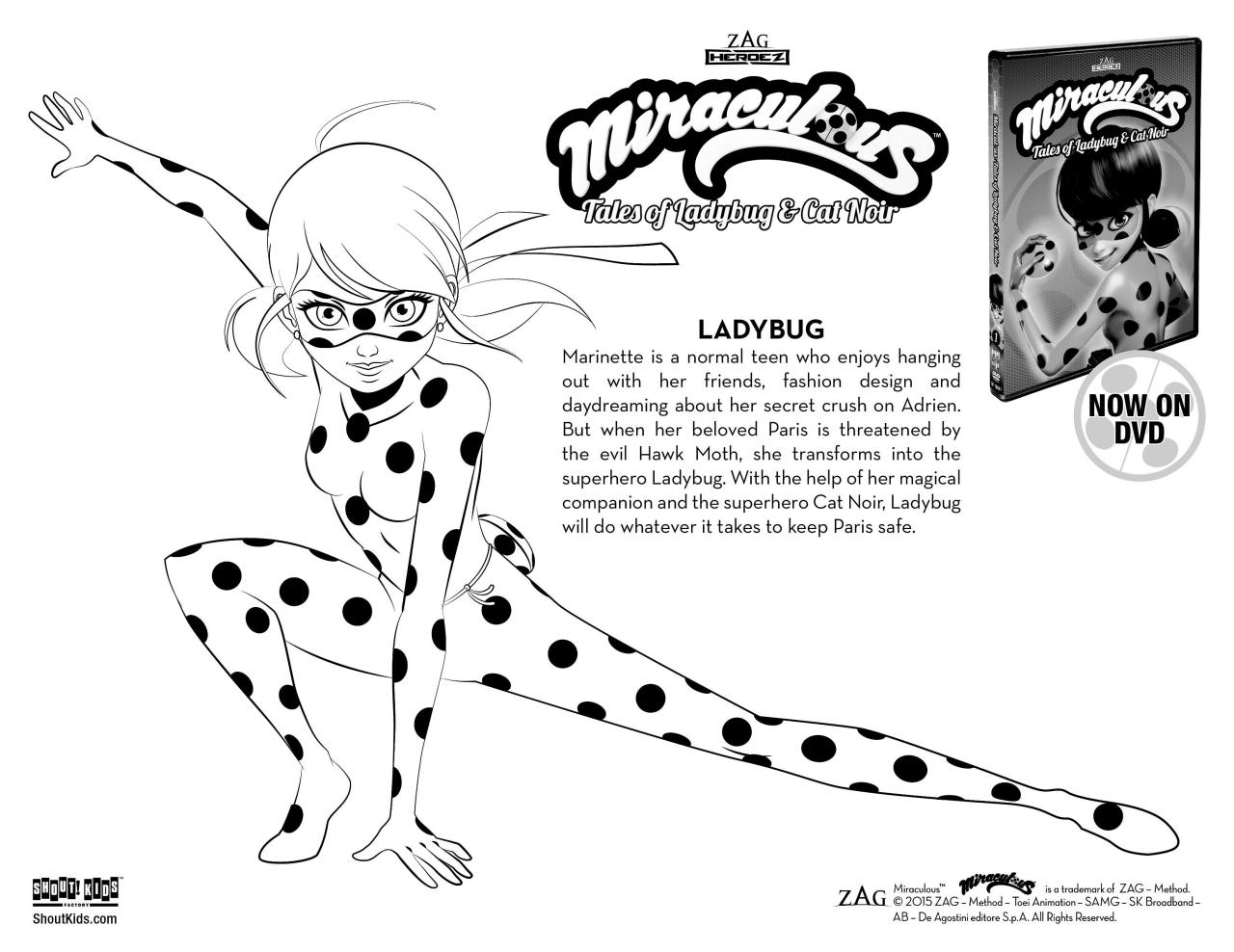 Miraculous Ladybug Colouring Pages