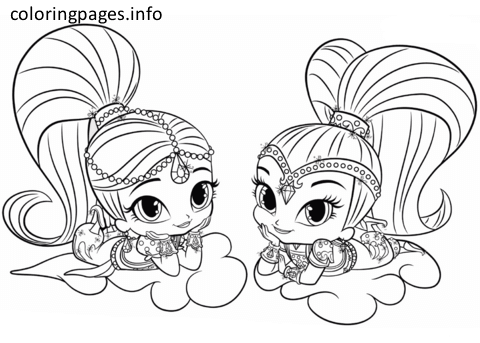 Genie Shimmer And Shine Colouring Pages