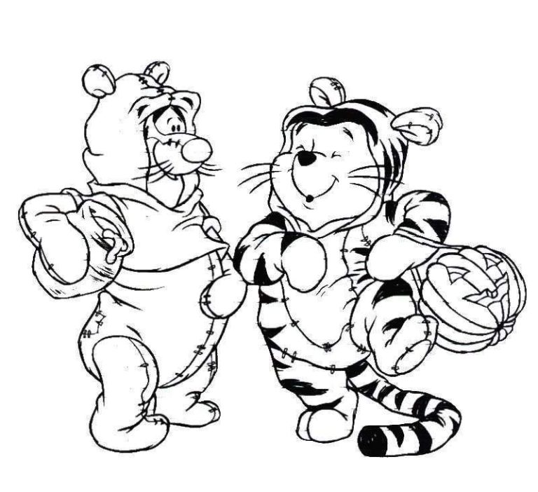Disney Halloween Coloring Pages Winnie The Pooh