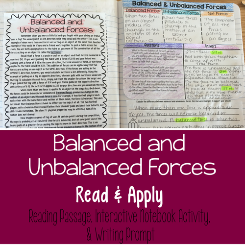Balanced And Unbalanced Forces Practice Worksheet Answers