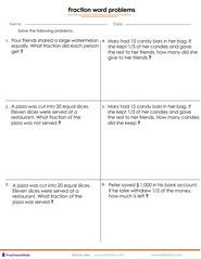 Fractions Word Problems Worksheets Grade 4 Pdf – Thekidsworksheet