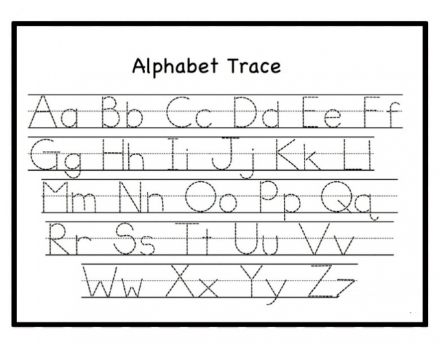 Kindergarten Printable Alphabet Tracing Worksheets Pdf