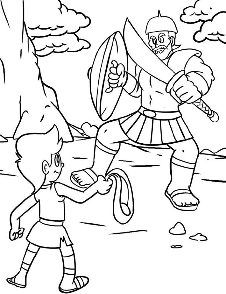 David And Goliath Coloring Pages For Kids