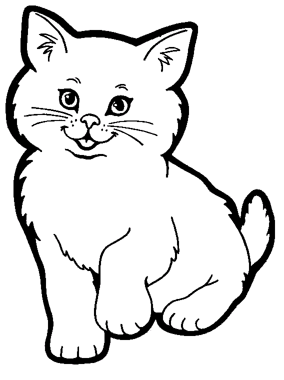 Cat Coloring Pages Easy