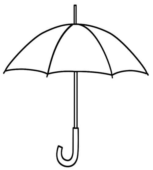 Preschool Umbrella Coloring Page