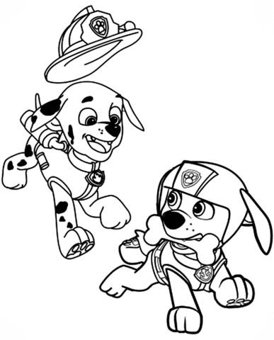 Paw Patrol Printable Coloring Pages Marshall