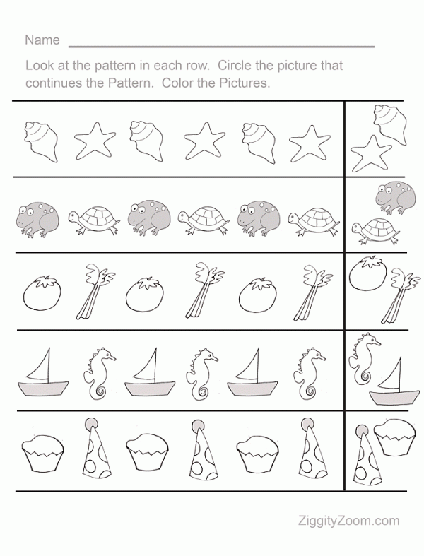 Science Pattern Worksheets For Kindergarten Pdf