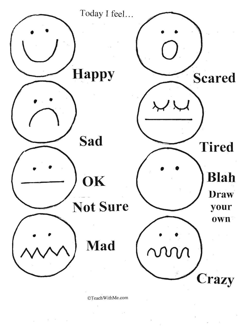 Printable Kindergarten Emotions Worksheet