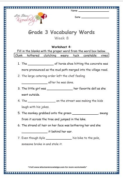 English Grammar Grade 3 English Worksheets Pdf
