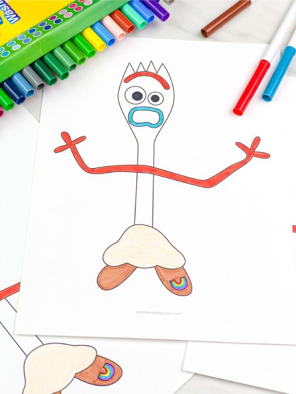 Easy Forky Coloring Page