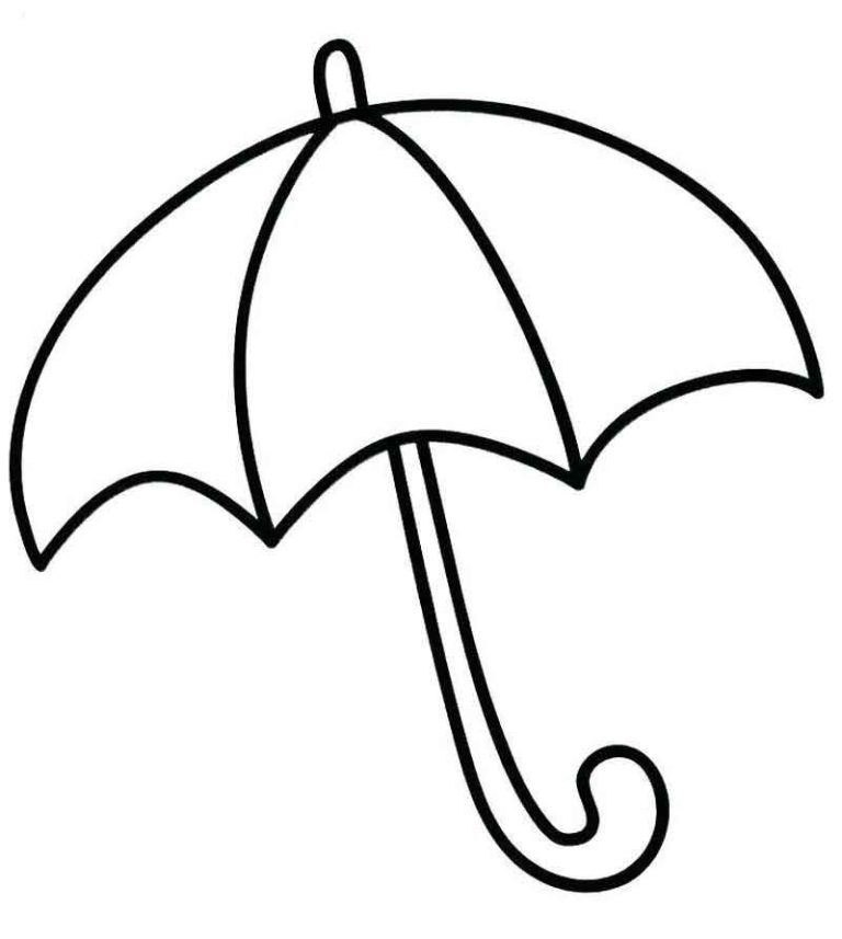 Simple Umbrella Coloring Page