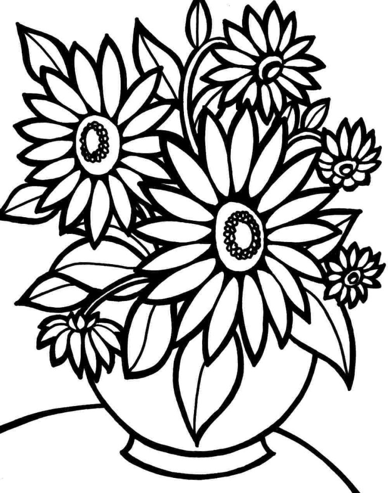 Floral Coloring Pages Easy