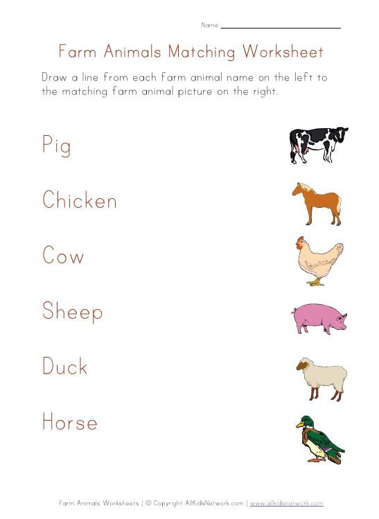 Farm Animals Worksheets For Kindergarten Pdf
