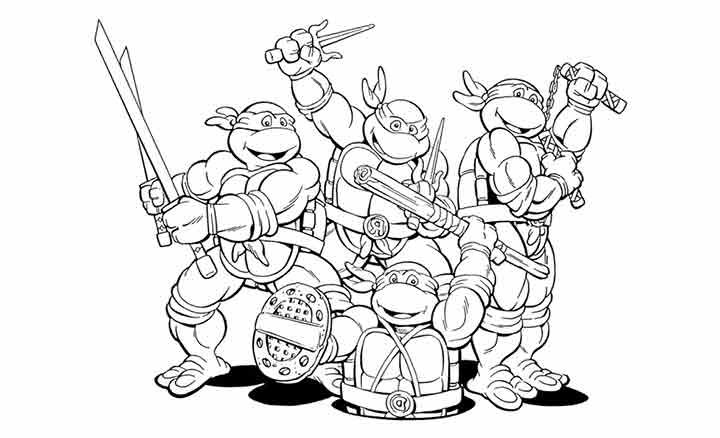 Ninja Turtles Coloring Pages Free