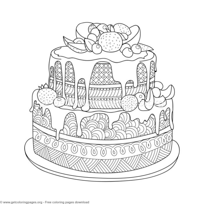Cake Coloring Pages For Adults
